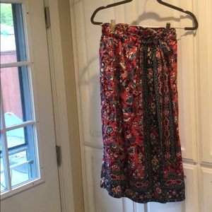 Bright Floral Wrap Skirt